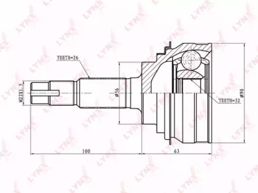 Шарнирный комплект LYNXauto CO-7538