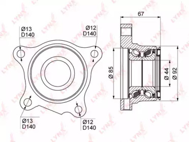 Комплект подшипника LYNXauto WB-1029