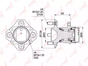 Комплект подшипника LYNXauto WH-1001