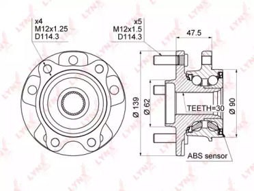 Комплект подшипника LYNXauto WH-1013