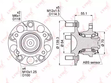 Комплект подшипника LYNXauto WH-1023