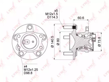 Комплект подшипника LYNXauto WH-1026