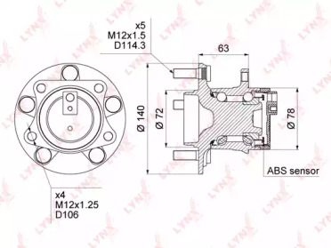 Комплект подшипника LYNXauto WH-1030