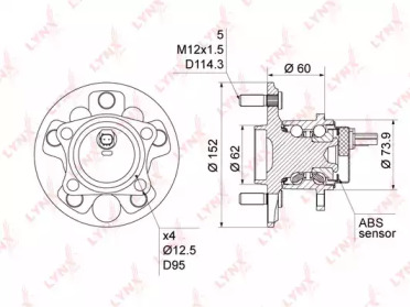 Комплект подшипника LYNXauto WH-1042