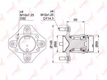 Комплект подшипника LYNXauto WH-1073