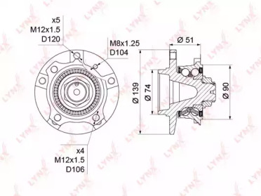 Комплект подшипника LYNXauto WH-1164