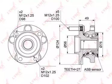 Комплект подшипника LYNXauto WH-1169