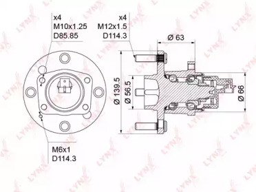 Комплект подшипника LYNXauto WH-1187