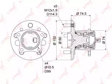 Комплект подшипника LYNXauto WH-1216