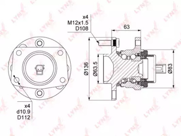 Комплект подшипника LYNXauto WH-1249