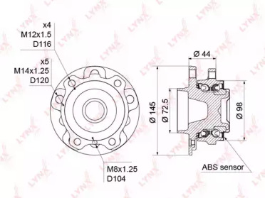 Комплект подшипника LYNXauto WH-1312