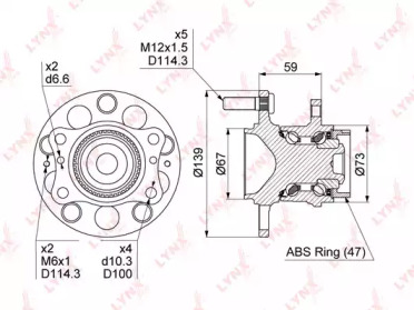 Комплект подшипника LYNXauto WH-1487