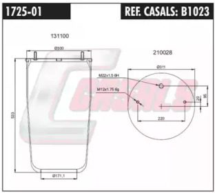 Баллон пневматической рессоры CASALS B1023