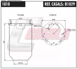 Баллон пневматической рессоры CASALS B1029