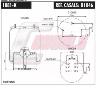 Баллон пневматической рессоры CASALS B1046