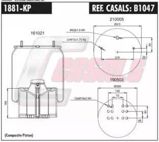 Баллон пневматической рессоры CASALS B1047