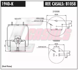 Баллон пневматической рессоры CASALS B1058