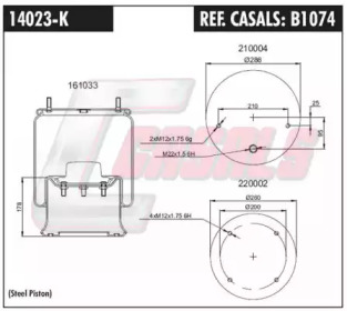 Баллон пневматической рессоры CASALS B1074