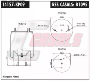 Баллон пневматической рессоры CASALS B1095