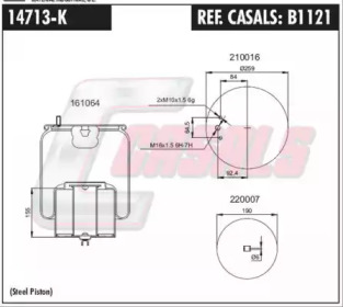 Баллон пневматической рессоры CASALS B1121