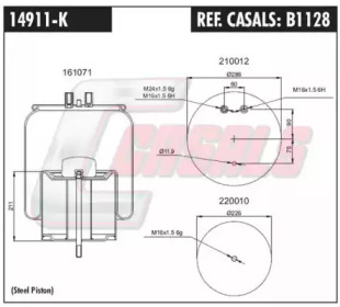 Баллон пневматической рессоры CASALS B1128