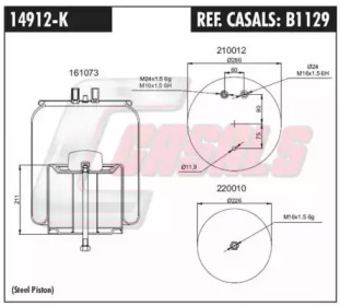 Баллон пневматической рессоры CASALS B1129