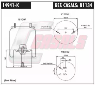 Баллон пневматической рессоры CASALS B1134