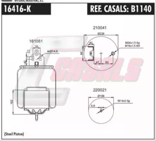 Баллон пневматической рессоры CASALS B1140