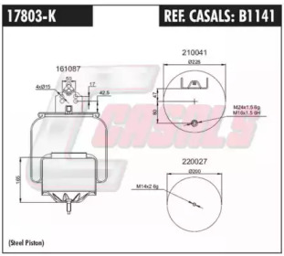 Баллон пневматической рессоры CASALS B1141