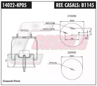 Баллон пневматической рессоры CASALS B1145