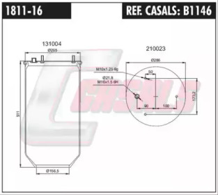 Баллон пневматической рессоры CASALS B1146