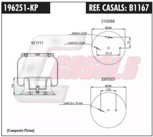 Баллон пневматической рессоры CASALS B1167