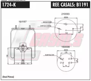 Баллон пневматической рессоры CASALS B1191