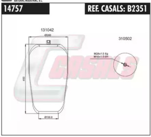 Баллон пневматической рессоры CASALS B2351