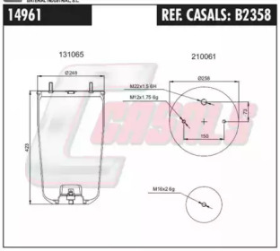 Баллон пневматической рессоры CASALS B2358