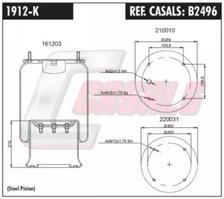 Баллон пневматической рессоры CASALS B2496