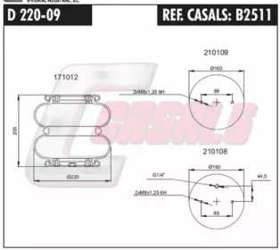 Баллон пневматической рессоры CASALS B2511