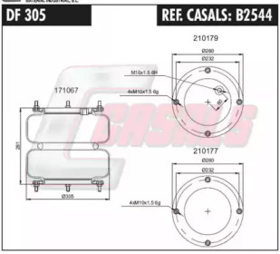 Баллон пневматической рессоры CASALS B2544