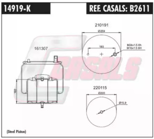 Баллон пневматической рессоры CASALS B2611