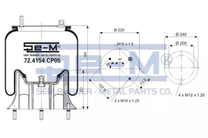 Баллон пневматической рессоры SEM LASTIK 72.4154.CP05