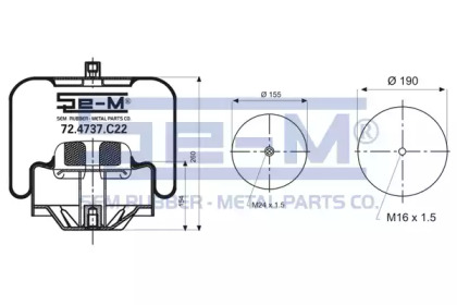 Баллон пневматической рессоры SEM LASTIK 72.4737.C22