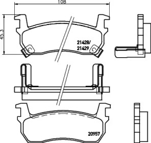 Комплект тормозных колодок HELLA PAGID 8DB 355 010-421