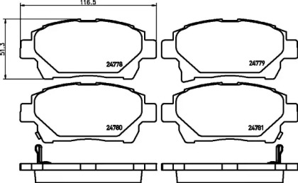 Комплект тормозных колодок HELLA PAGID 8DB 355 028-741