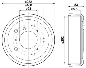 Тормозный барабан HELLA PAGID 8DT 355 301-651