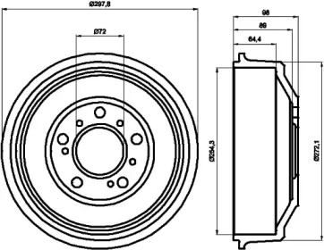 Тормозный барабан HELLA PAGID 8DT 355 300-061