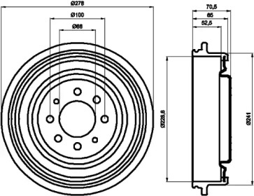 Тормозный барабан HELLA PAGID 8DT 355 301-271