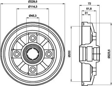 Тормозный барабан HELLA PAGID 8DT 355 302-021