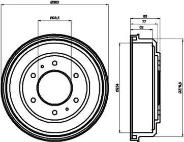 Тормозный барабан HELLA PAGID 8DT 355 302-291