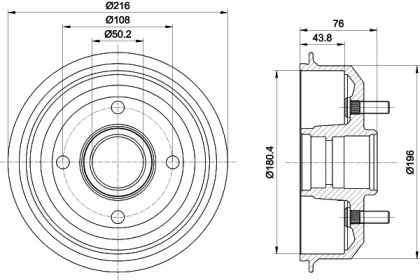 Тормозный барабан HELLA PAGID 8DT 355 301-331