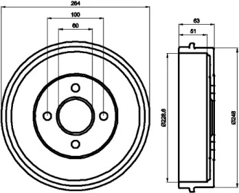 Тормозный барабан HELLA PAGID 8DT 355 302-081